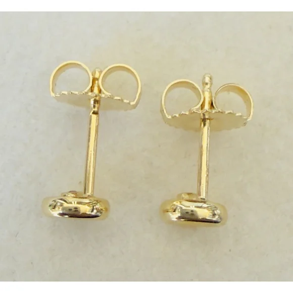 Roberto Coin Rubi & 0.08ctw Diamond Bezel 18k Yellow Gold Stud Earrings - Picture 11 of 15